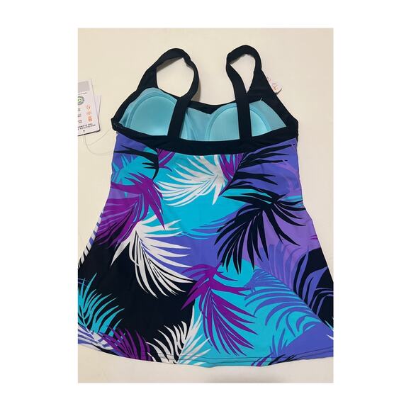 ZeroXposur Peasant Tankini Swimsuit Top in Iris NWT Size XS - Picture 3 of 4